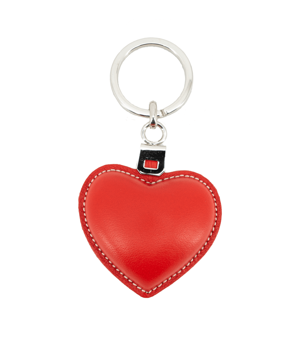 Llavero de cuero en forma de corazón