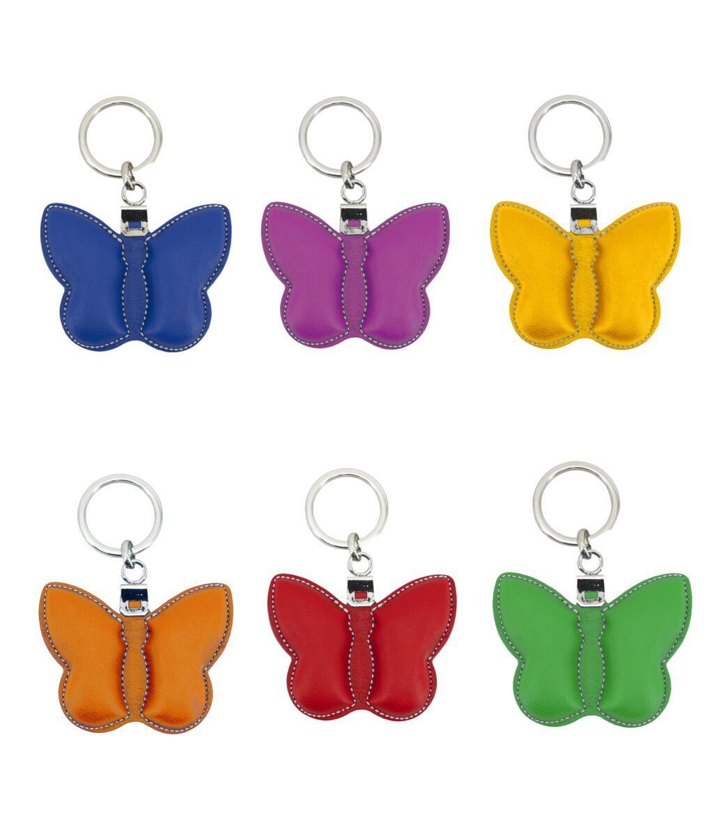 Llavero de cuero con forma de mariposa